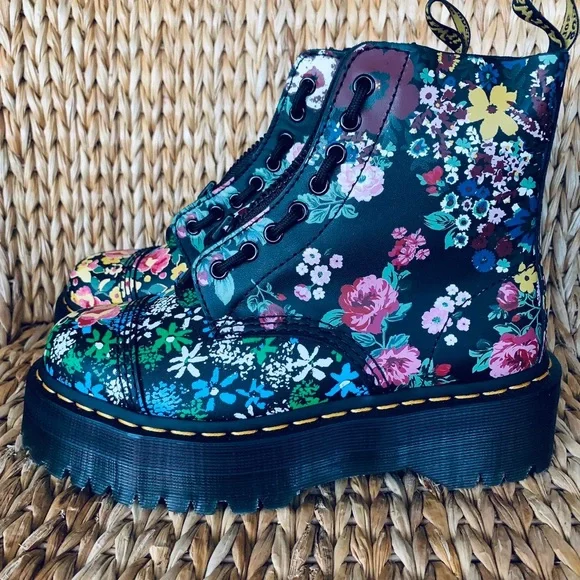 Dr. Martens Sinclair Floral Mashup Boots - Picture 2 of 4